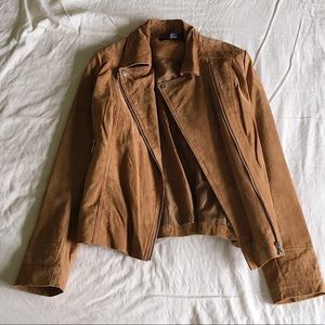 ➖Forever 21 Suede Cognac Moto Jacket